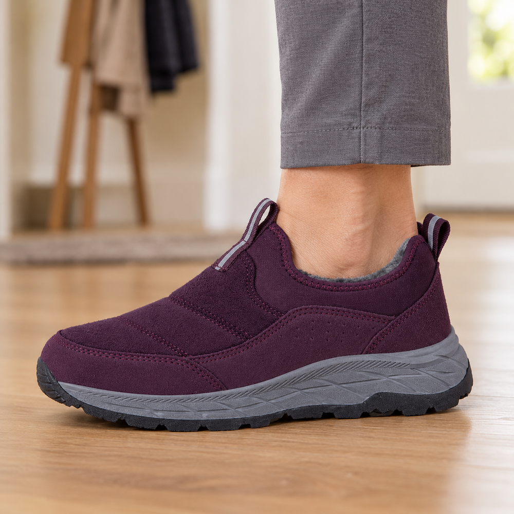 Vasto Orthopedic Sneakers in Aubergine (side view)