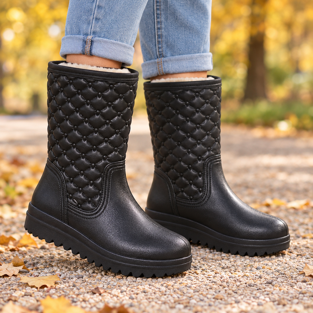 Sondrio Rain Boots in Black (on foot)