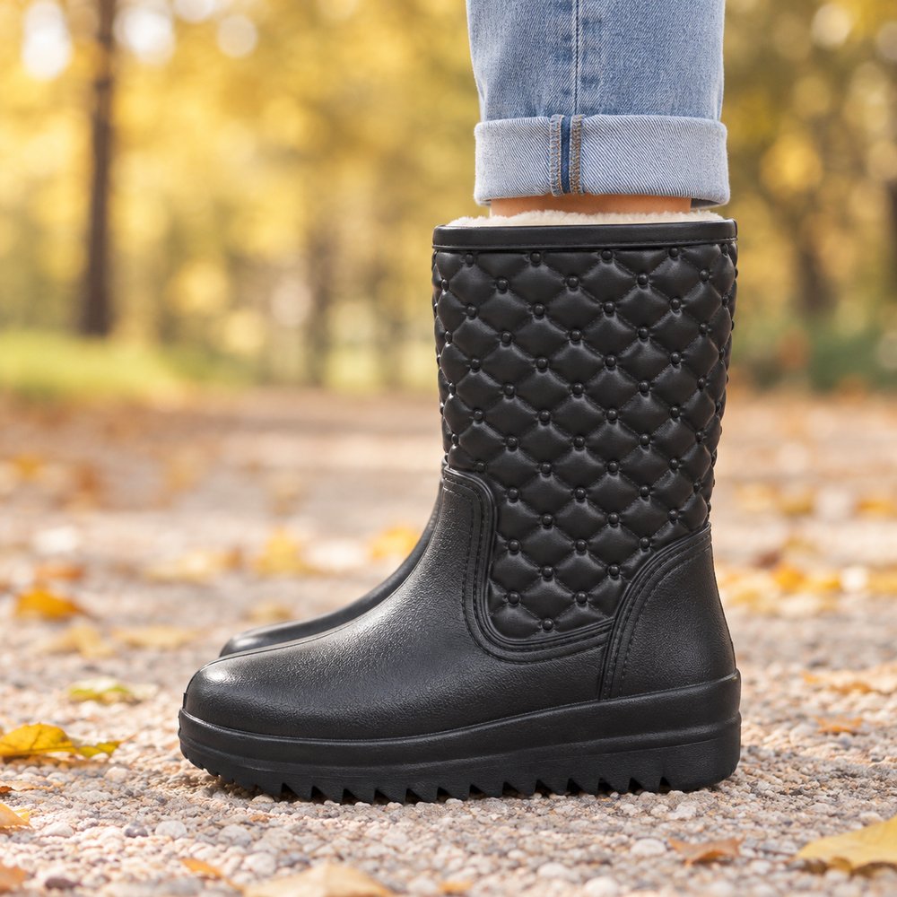 Sondrio Rain Boots in Black (side view)