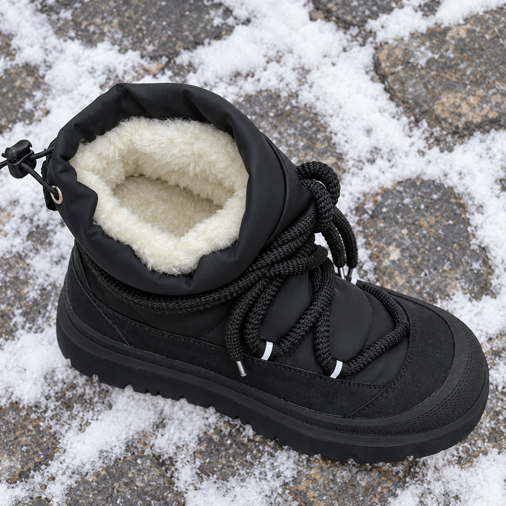 Matera Snow Boots in Black (inside view)