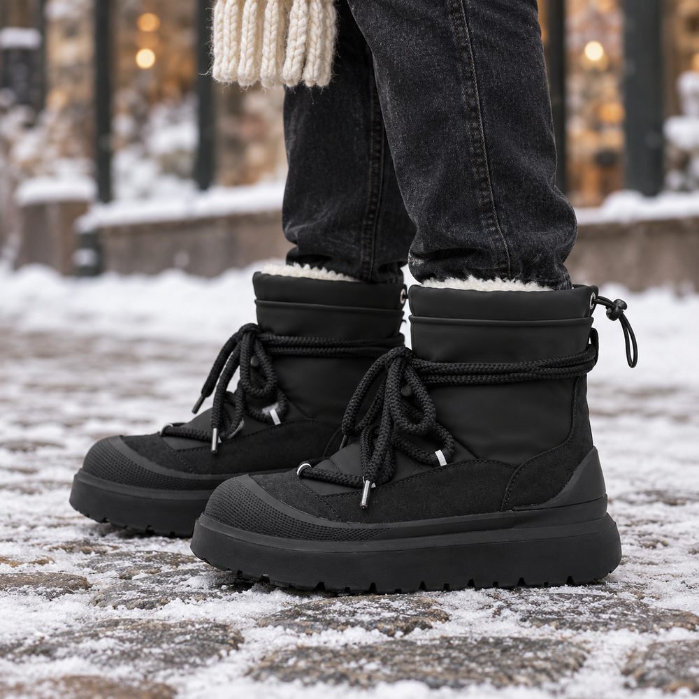 Matera Snow Boots in Black (on foot)