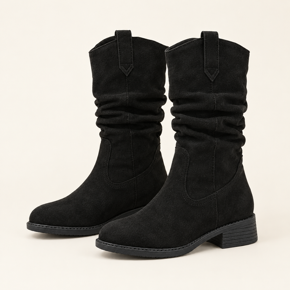 Barga Slouch Boots in Black