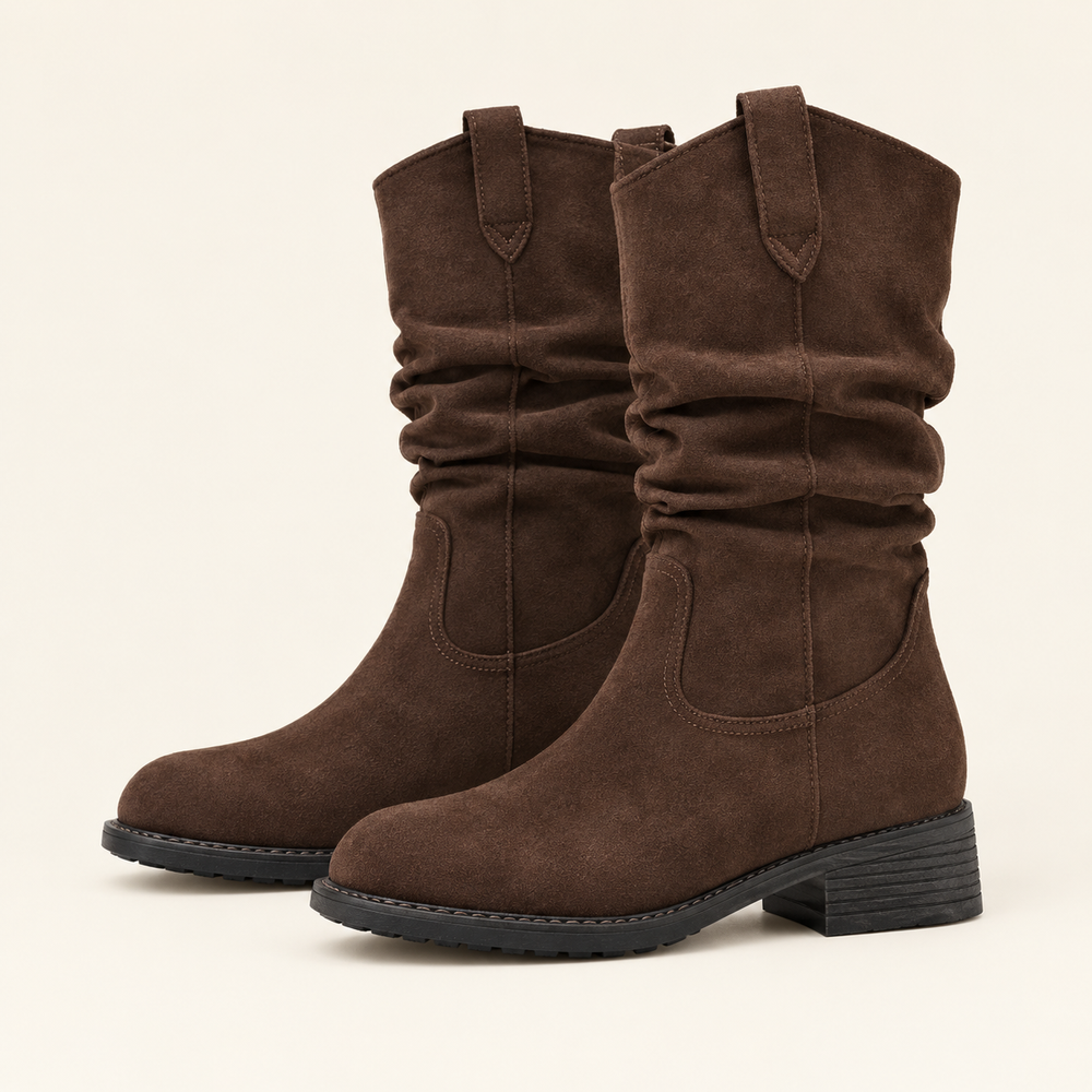 Barga Slouch Boots in Chocolate