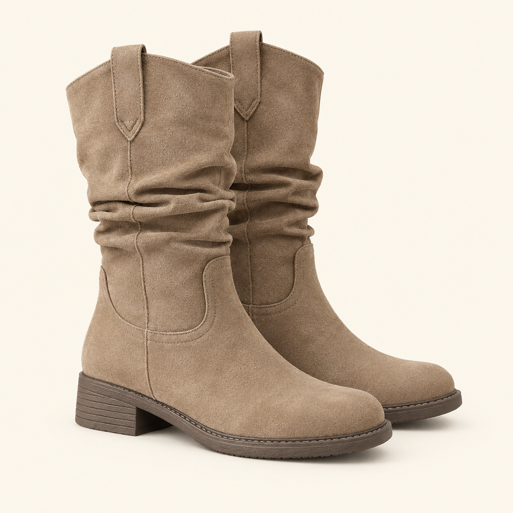 Barga Slouch Boots in Taupe