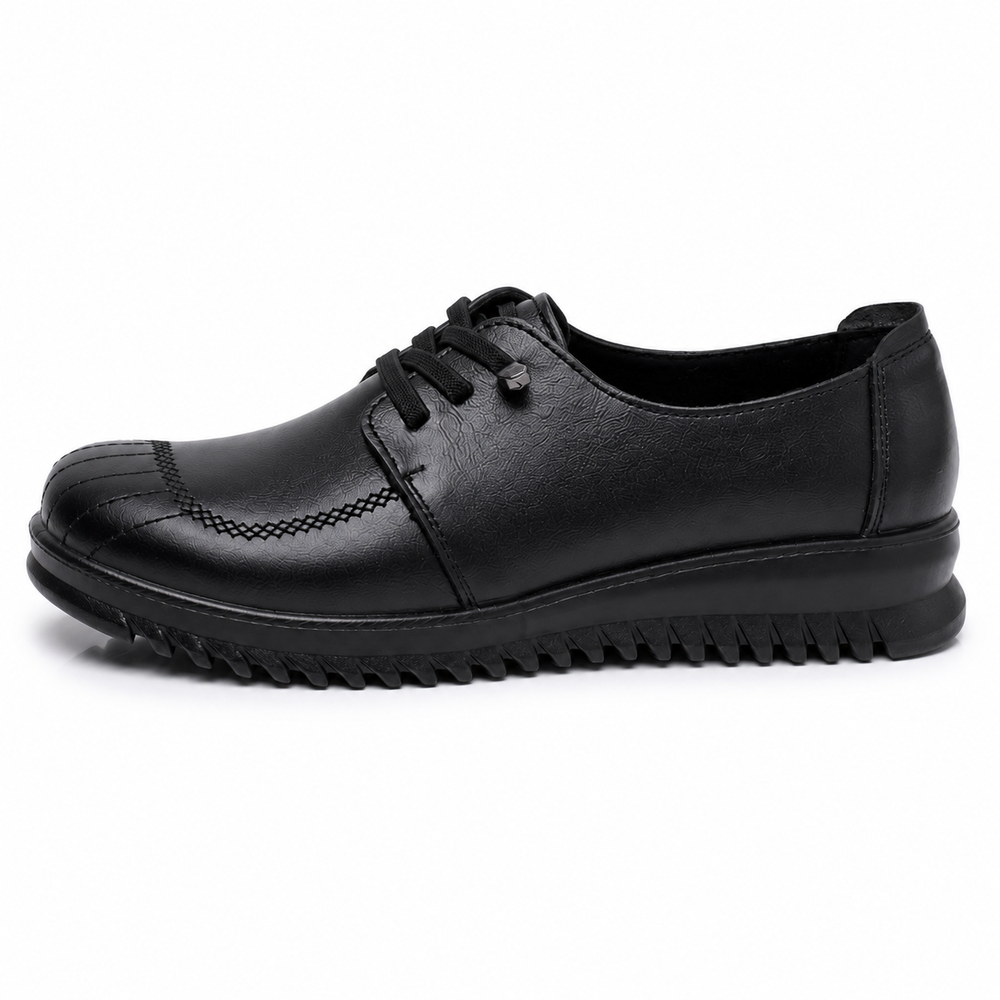 Lecce Orthopedic Comfort Shoes - Black - side view