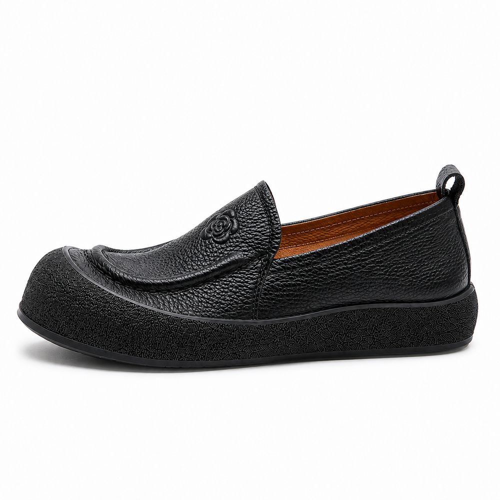 Carrara Orthopedic Moccasins - Black - side view
