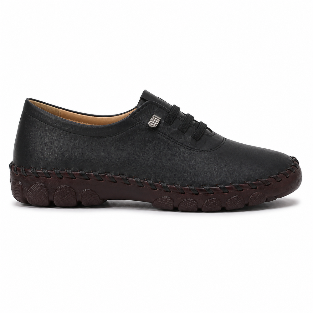 Padova Orthopedic Flats - Black - side view