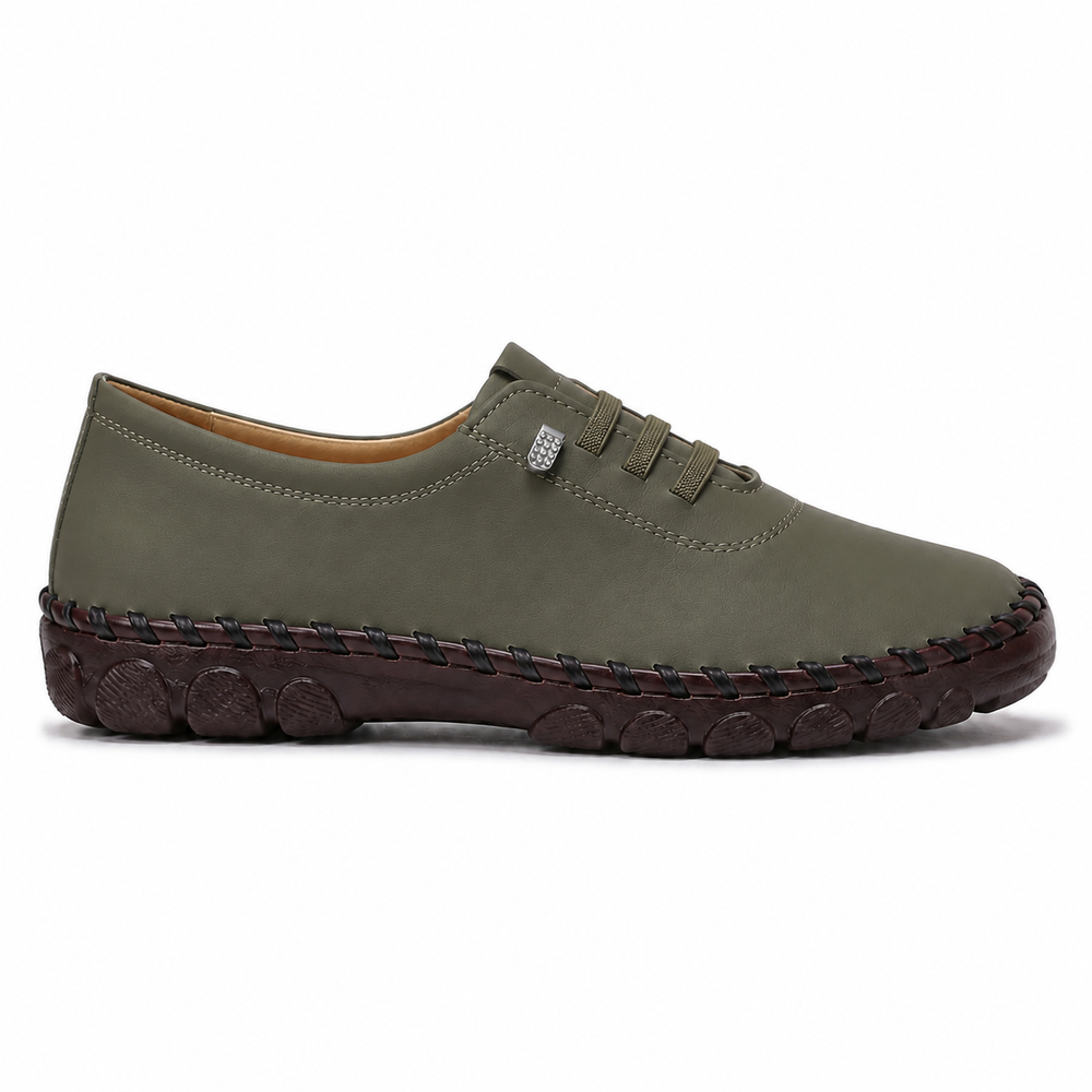 Fiesole Orthopedic Flats - Olive - side view