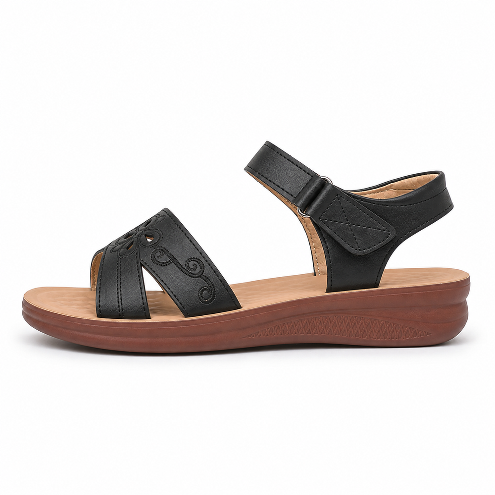 Pisa Orthopedic Sandals - Black - side view