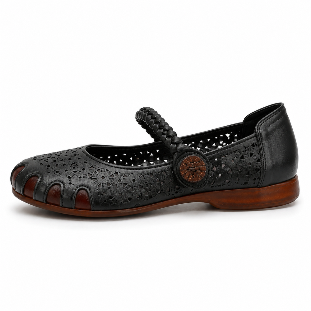 Viterbo Orthopedic Sandals - Black - side view