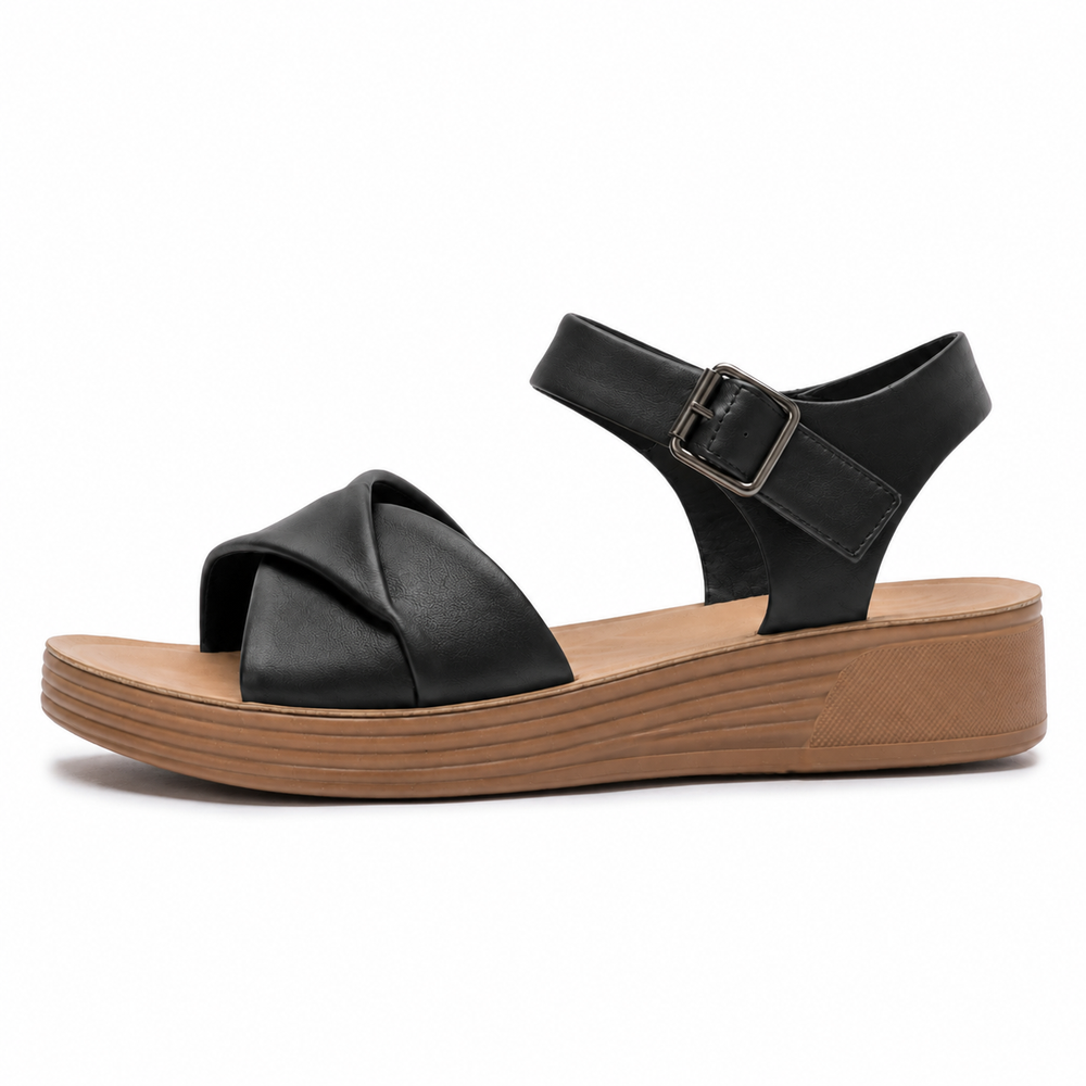 Udine Orthopedic Sandals - Black - side view
