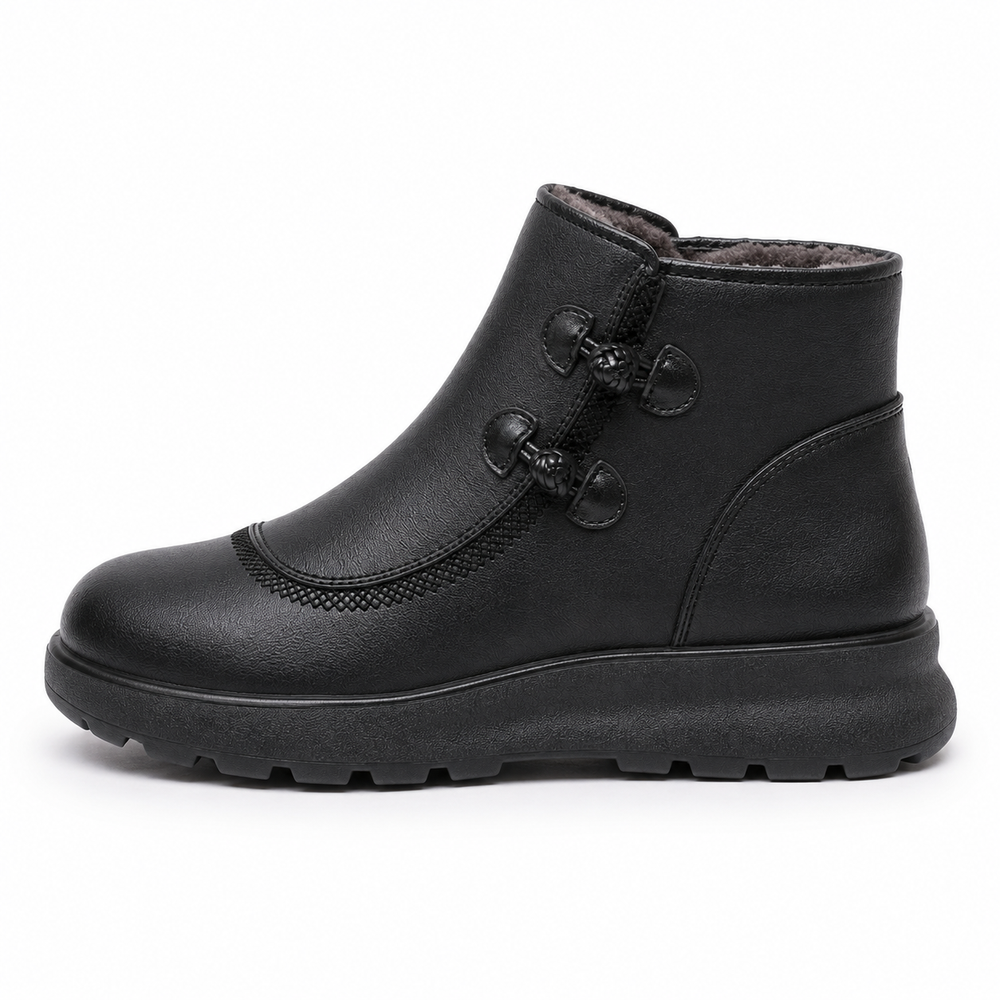 Nuoro Orthopedic Ankle Boots - Black - side view