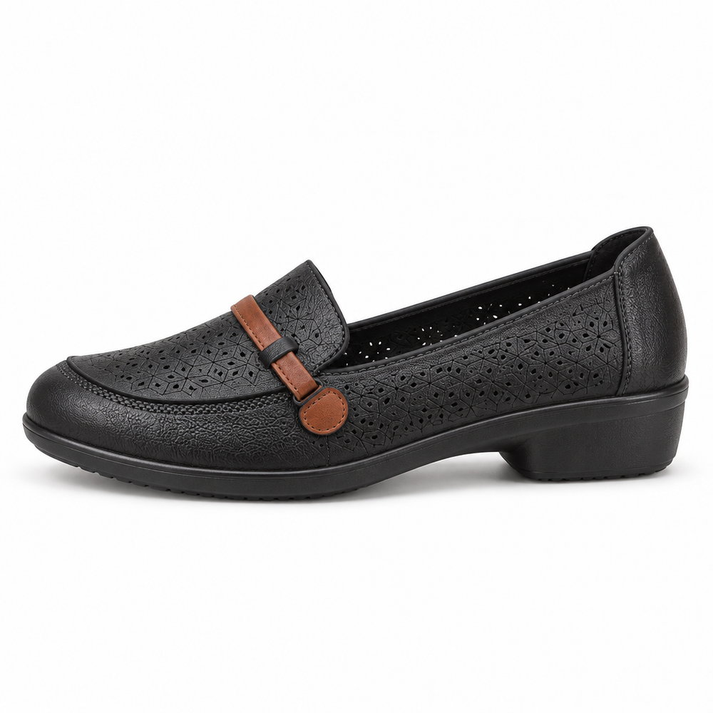 Bordighera Orthopedic Loafers - Black - side view