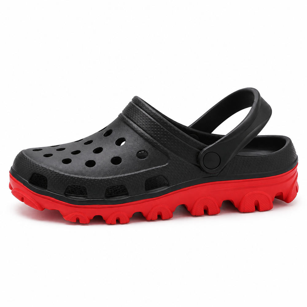 Alatri Orthopedic Clogs - Black / Red - side view