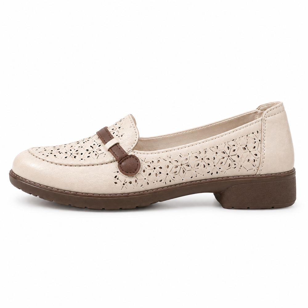 Bordighera Orthopedic Loafers - Beige - side view