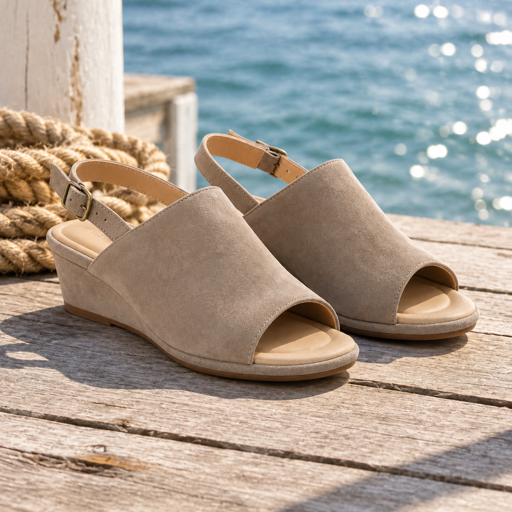 The Amalfi Orthopedic Sandals - Stone - styled
