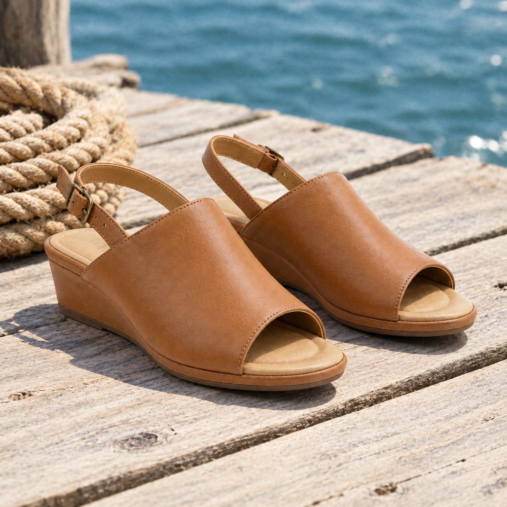 The Amalfi Orthopedic Sandals - Tan - styled