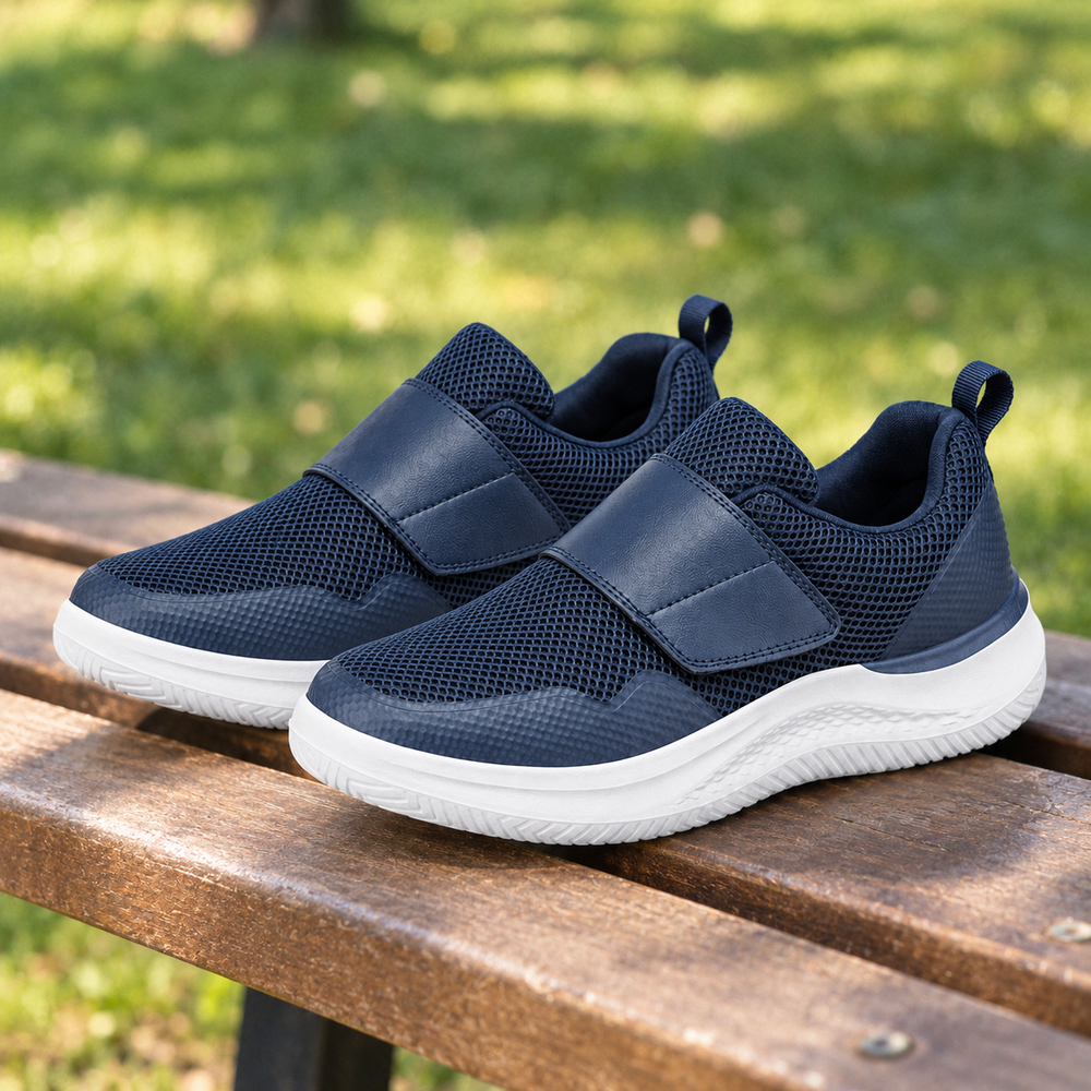 Arco Women's Orthopedic Walking Shoes - Navy - styled