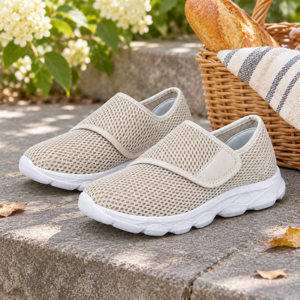 Bellano Orthopedic Walking Shoes - Khaki - styled