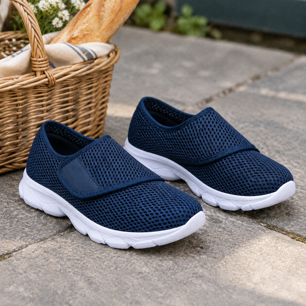 Bellano Orthopedic Walking Shoes - Navy - styled