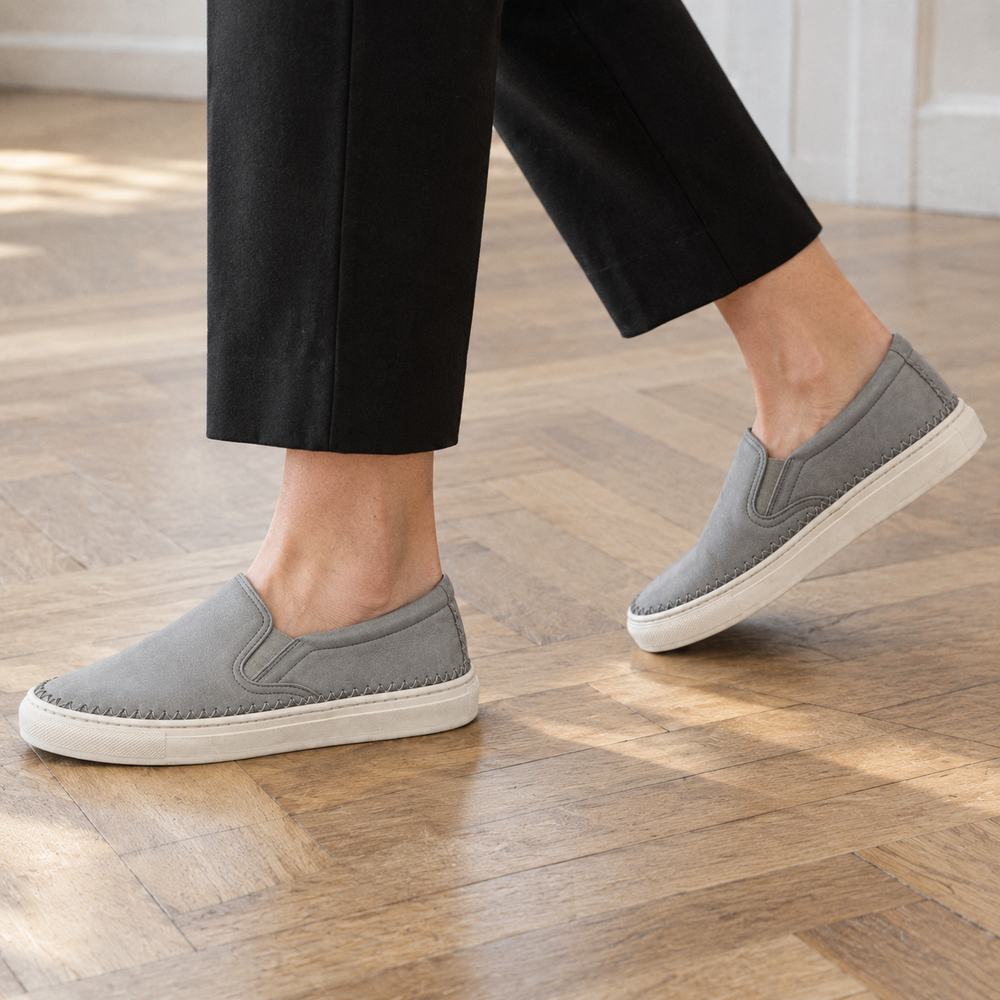 Bologna Orthopedic Loafers - Grey - on foot side
