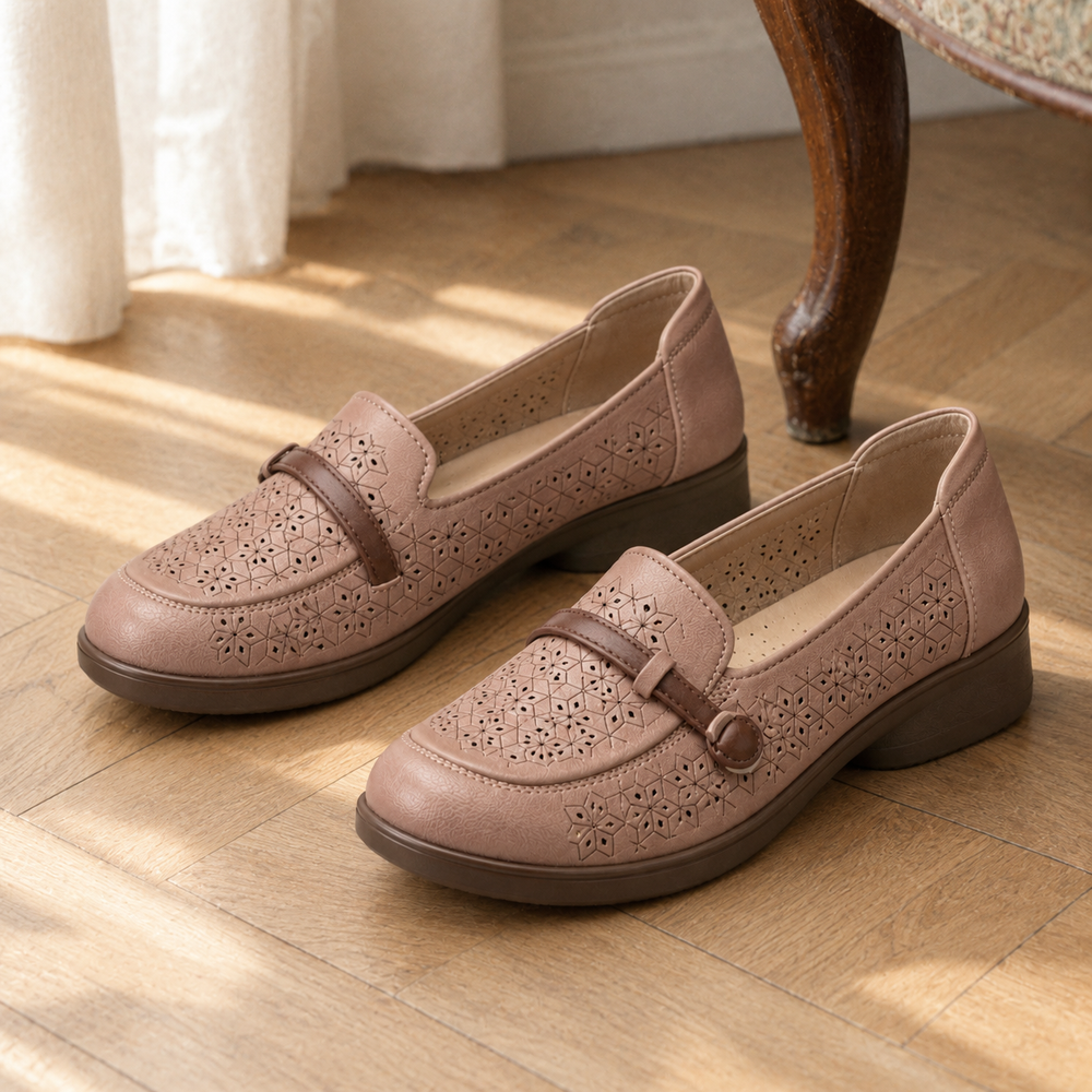 Bordighera Orthopedic Loafers - Dusty Rose - styled