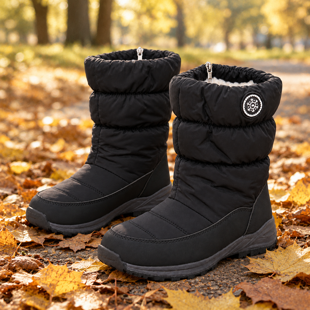 Budoni Orthopedic Quilted Boots - Black - styled