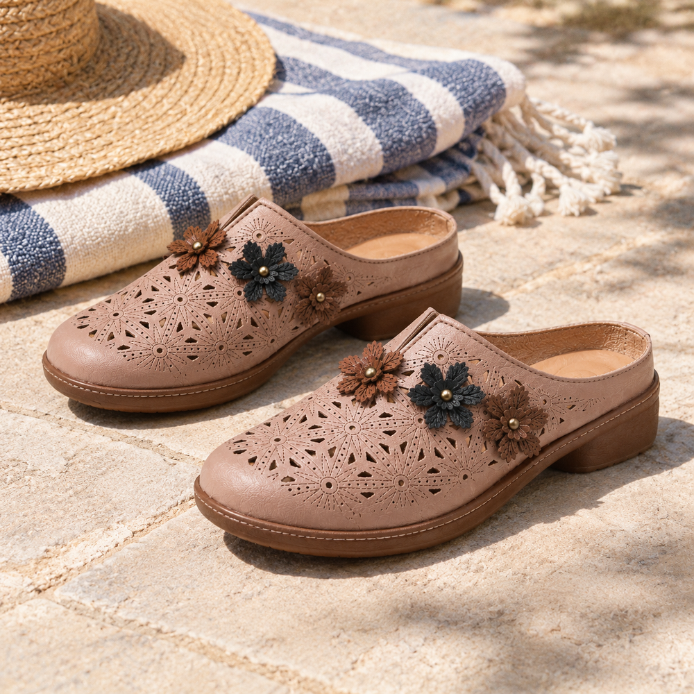 Bussolengo Orthopedic Mules - Dusty Rose - styled
