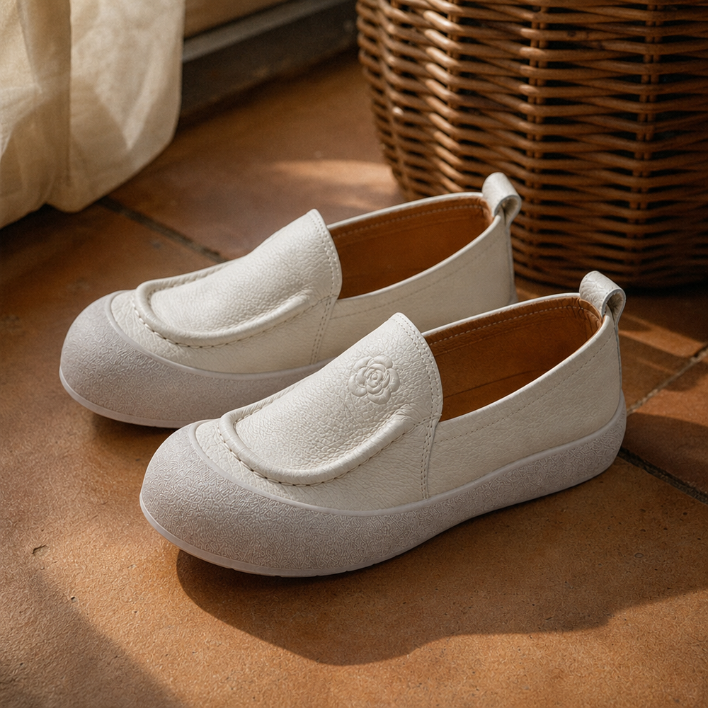 Carrara Orthopedic Moccasins - White - styled
