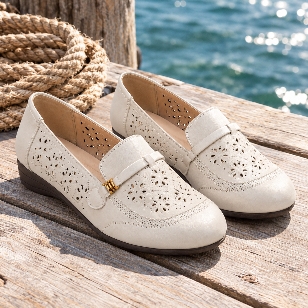 Catania Orthopedic Sandals - Cream - styled
