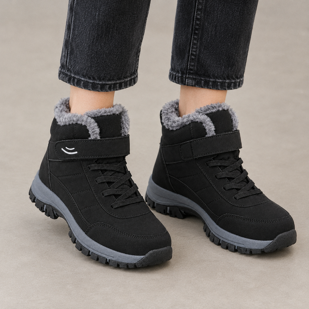 Chiusa Orthopedic Ankle Boots - Black - on foot side