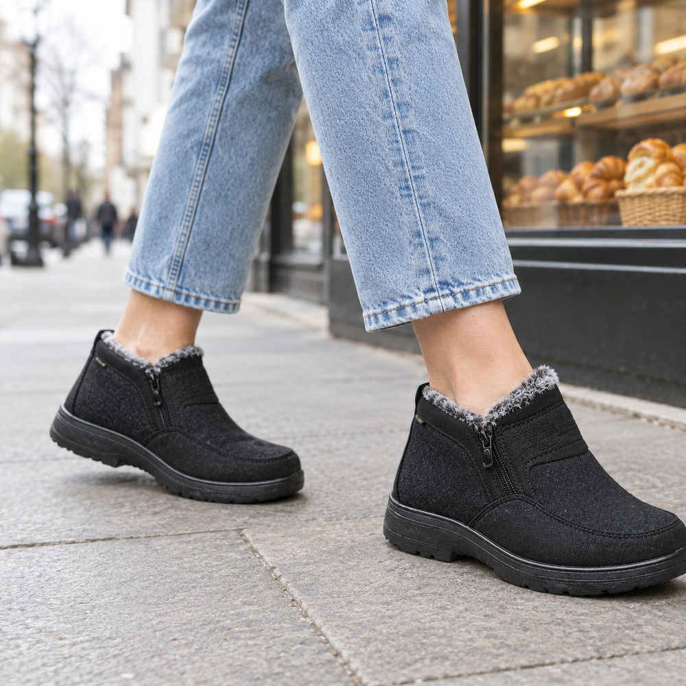 Colico Women's Orthopedic Comfort Shoes - Black - on foot