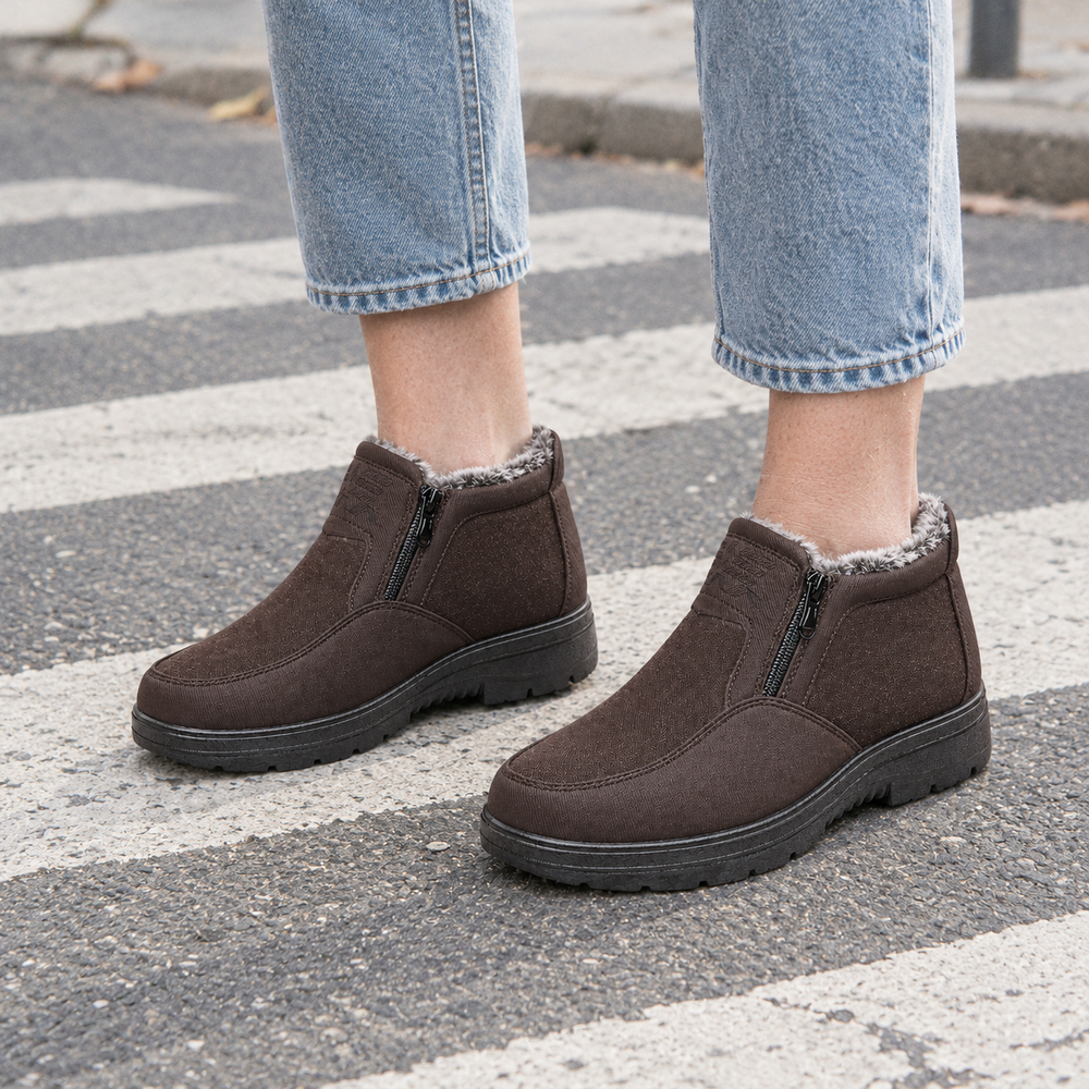 Colico Women's Orthopedic Comfort Shoes - Coffee Brown - on foot side