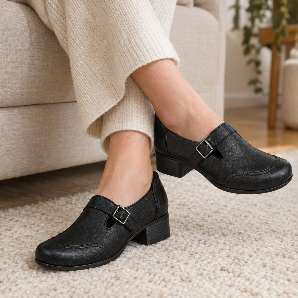 Como Orthopedic Comfort Pumps - Black - on foot side