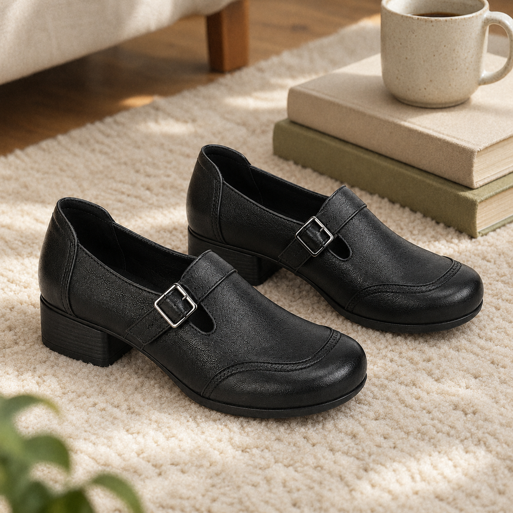 Como Orthopedic Comfort Pumps - Black - styled