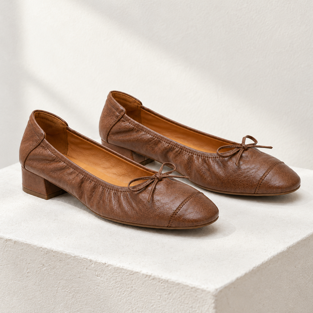 Cremona Orthopedic Ballet Flats - Brown - styled