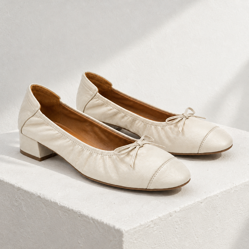 Cremona Orthopedic Ballet Flats - Off-White - styled