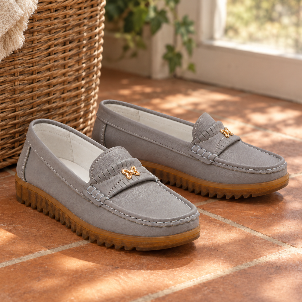 Elba Orthopedic Moccasins - Grey - styled