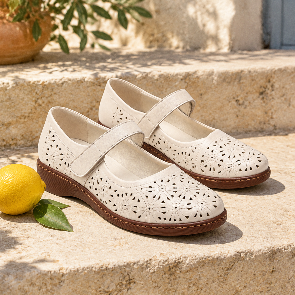Ferrara Orthopedic Sandals - Beige - styled