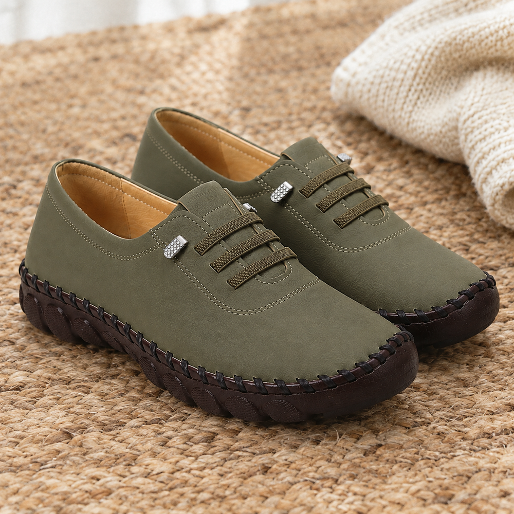 Fiesole Orthopedic Flats - Olive - styled