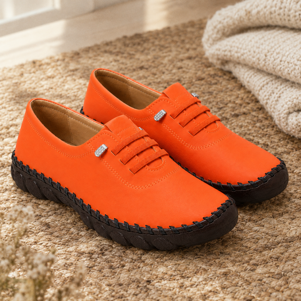 Fiesole Orthopedic Flats - Orange - styled