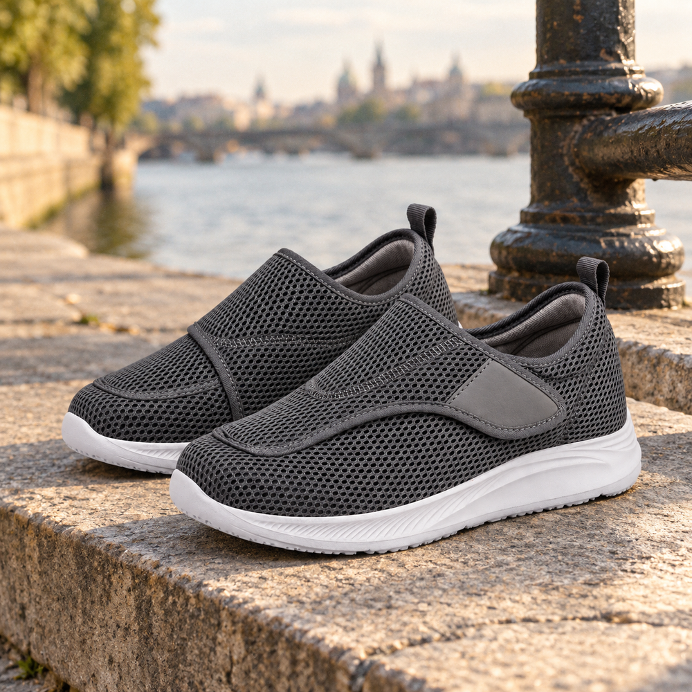 Folgaria Orthopedic Comfort Shoes - Dark Gray - styled