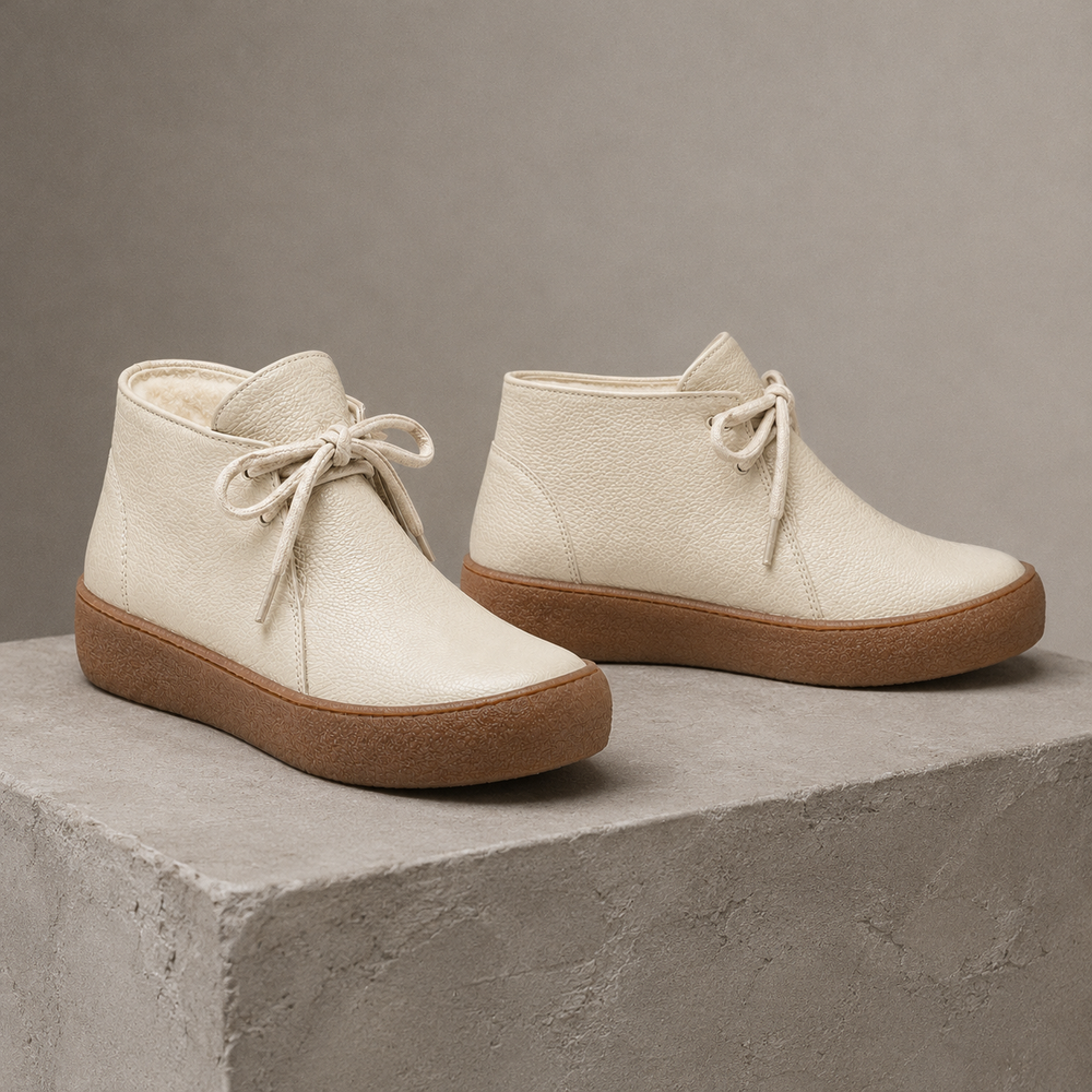 Imola Orthopedic Ankle Boots - Off-White - styled