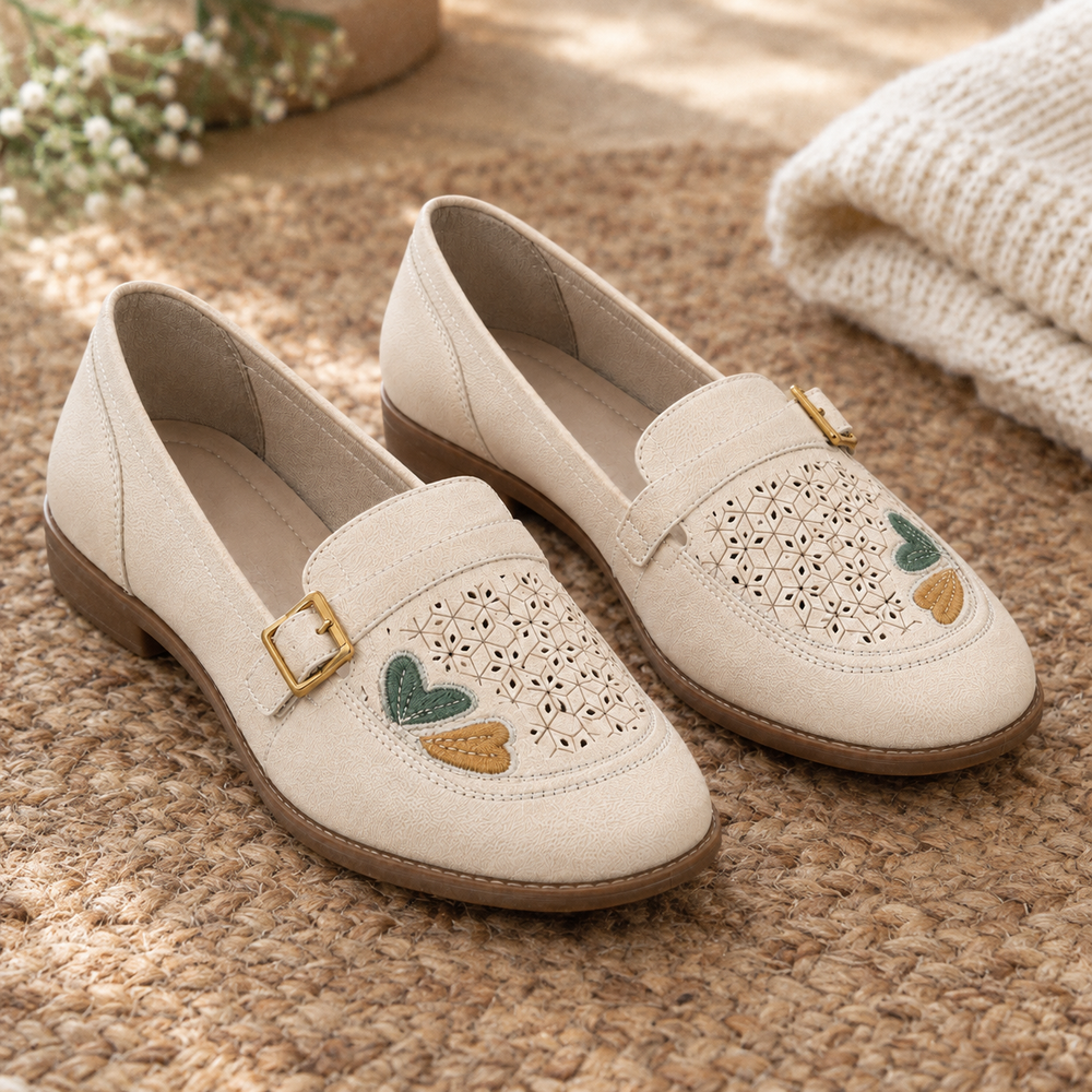 Menaggio Orthopedic Loafers - Beige - styled
