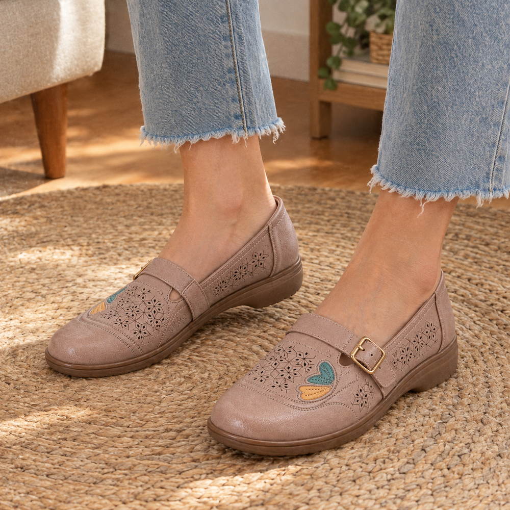 Menaggio Orthopedic Loafers - Dusty Rose - on foot