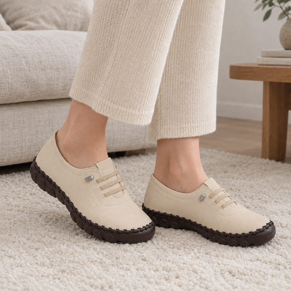 Modena Orthopedic Flats - Sand - on foot
