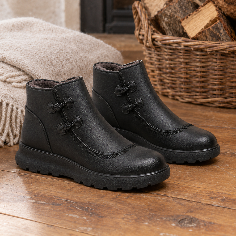 Nuoro Orthopedic Ankle Boots - Black - styled