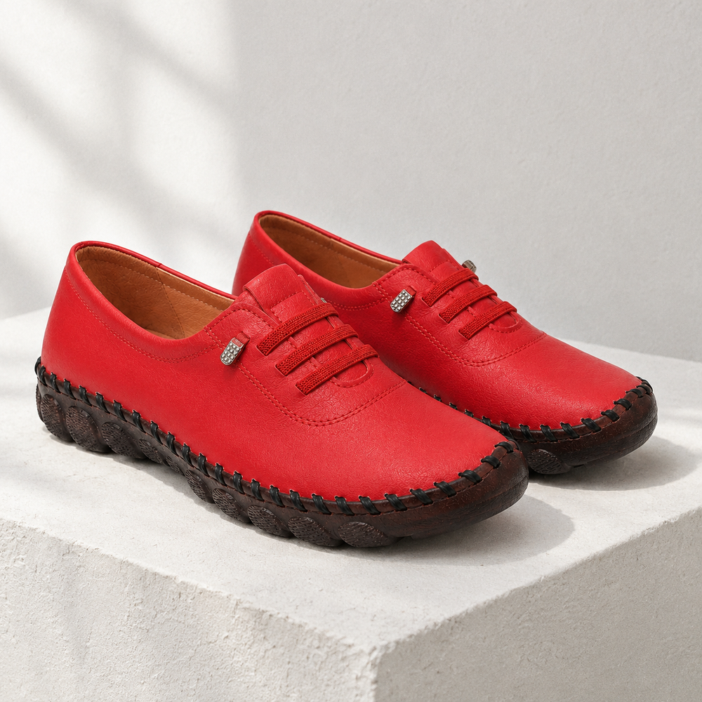 Padova Orthopedic Flats - Red - styled