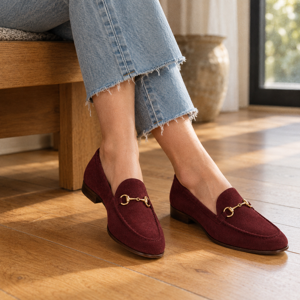 The Porto Orthopedic Loafers - Oxblood - on foot side