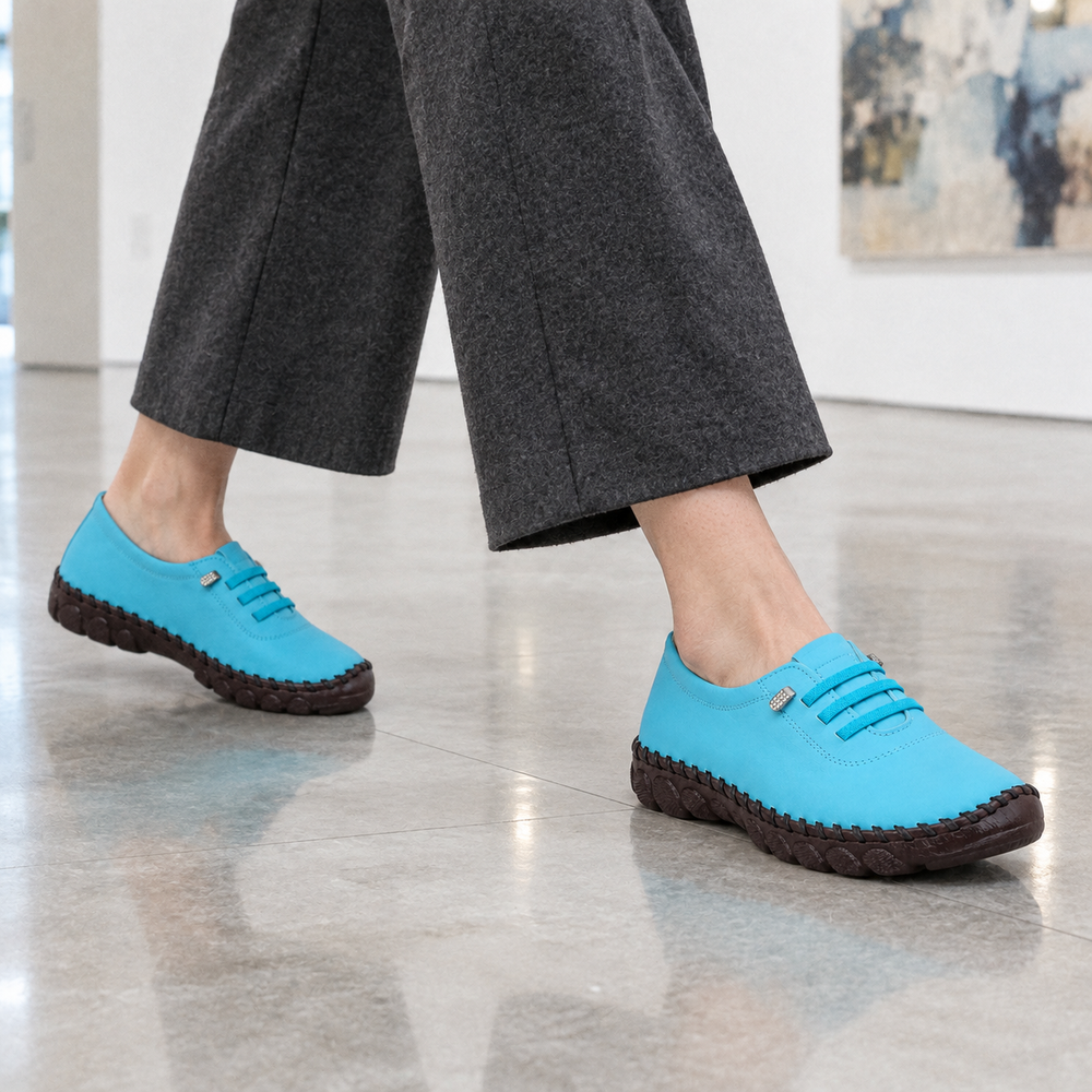 Ravenna Orthopedic Flats - Teal - on foot